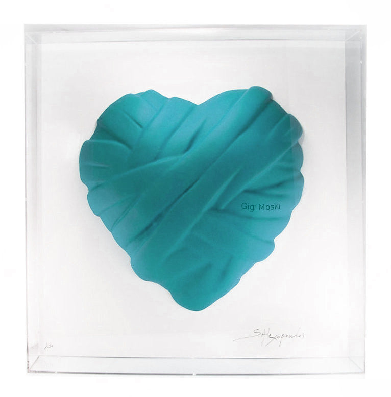 Love Me heart resin on plexiglass by Alexopoulos Stathis (Turquase)