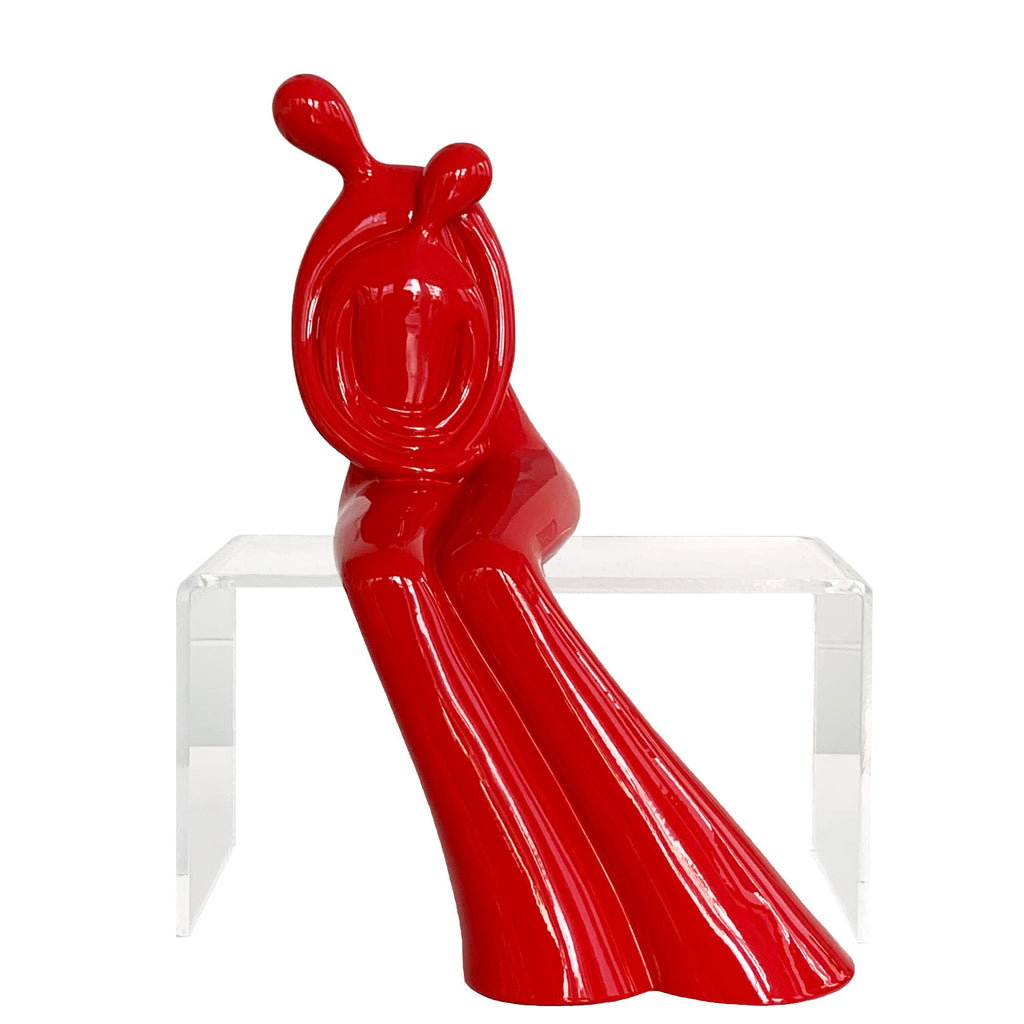 Red Mettalic Sculpture by Vassiliki (hug)