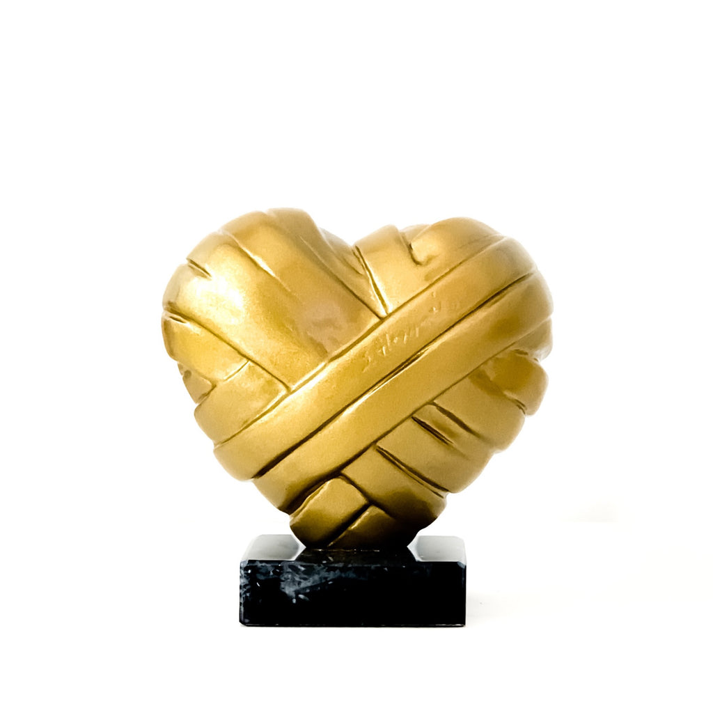 Medium Heart with Metallic Gold by Stathis Alexopoulos