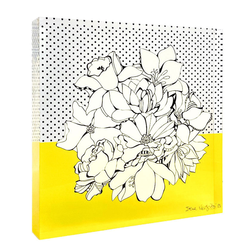 Double digital print with uv curable ink direct on plexiglass by Irene Vergitsi (Yellow)