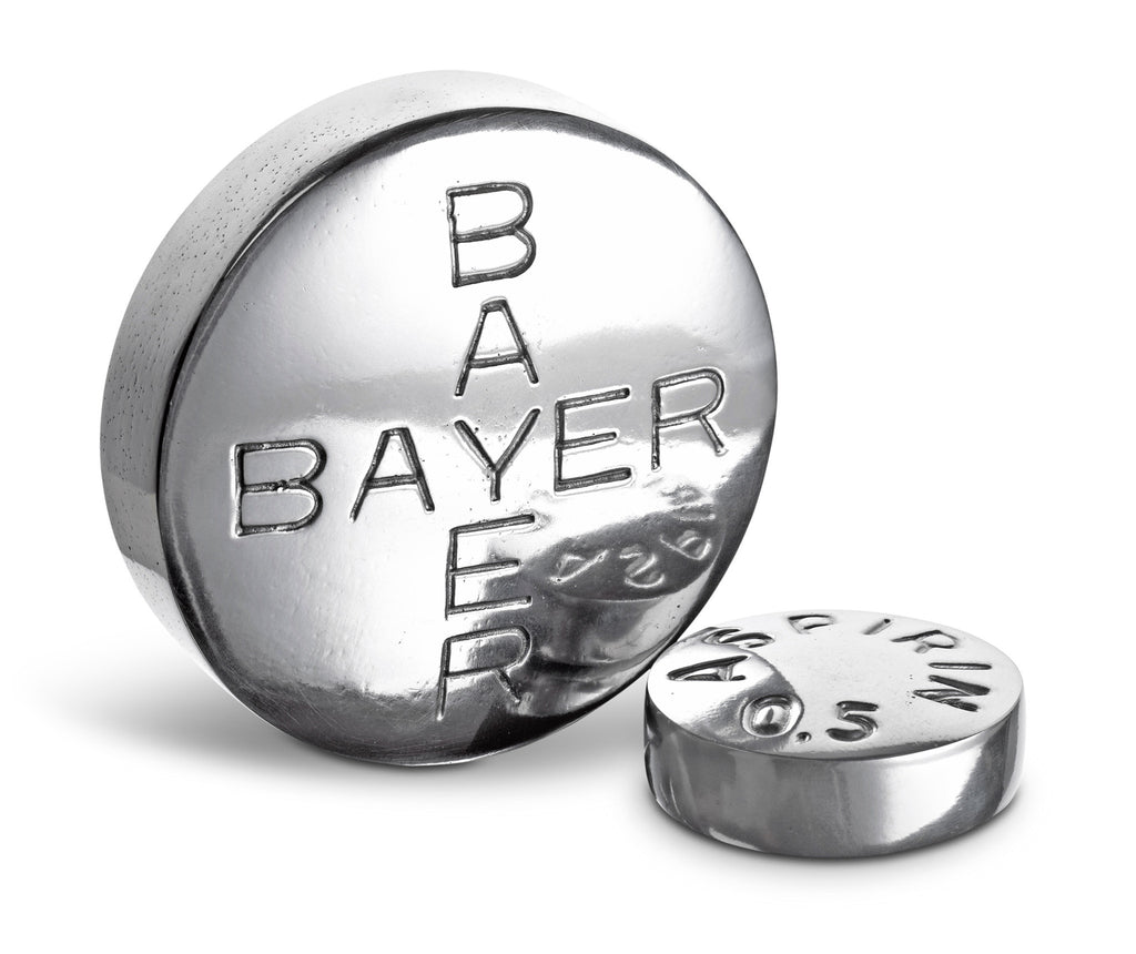 Bayer Aspirine Pill Aluminum Sculpture by Christina Morali