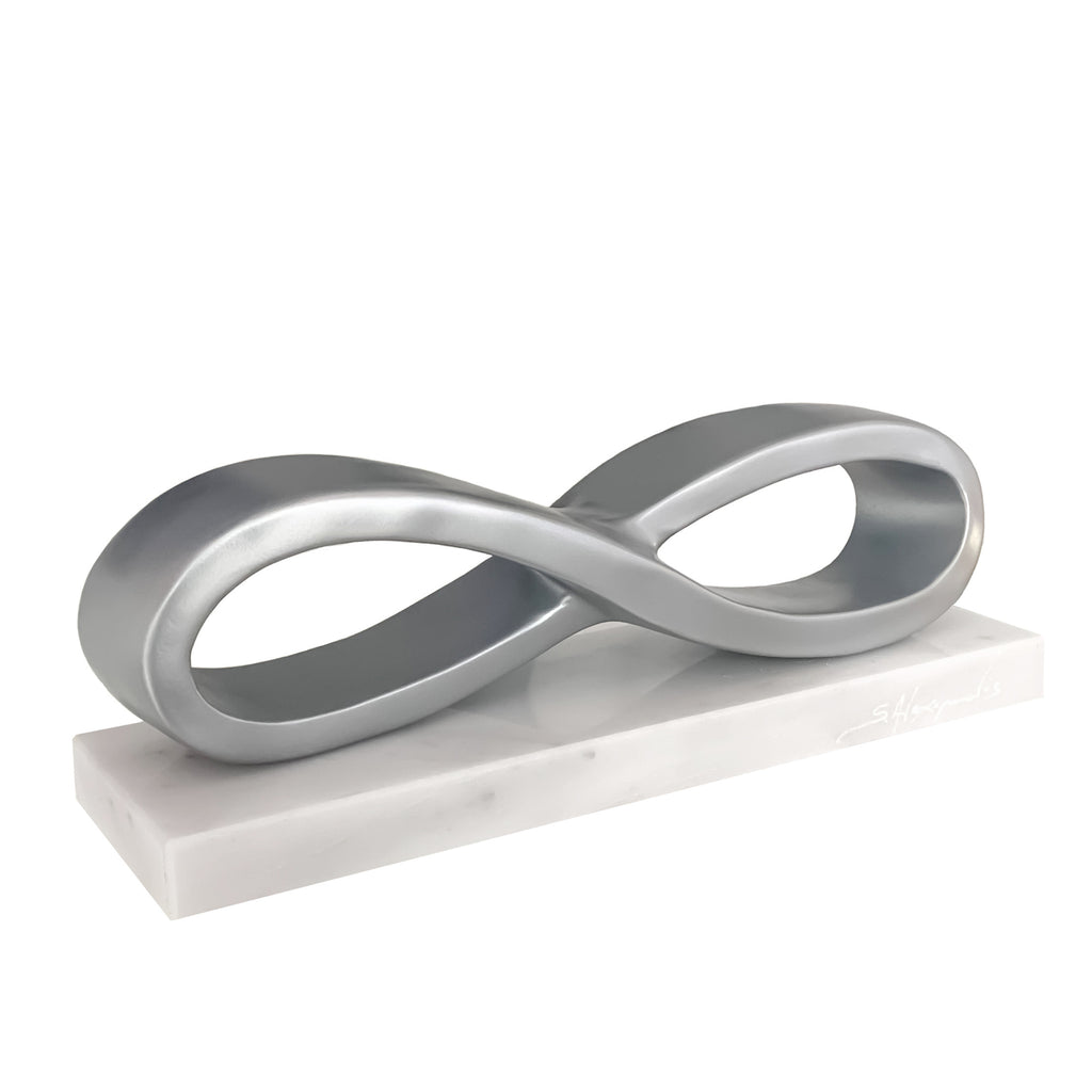 Infinity Resin sculpture by Stathis Alexopoulos (Silver)