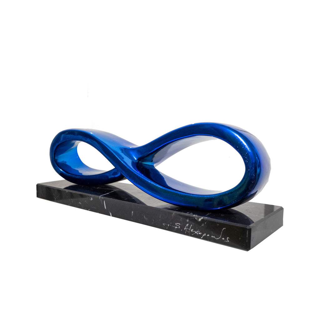 Blue Metallic infinity sculpture by Stathis Alexopoulos 1