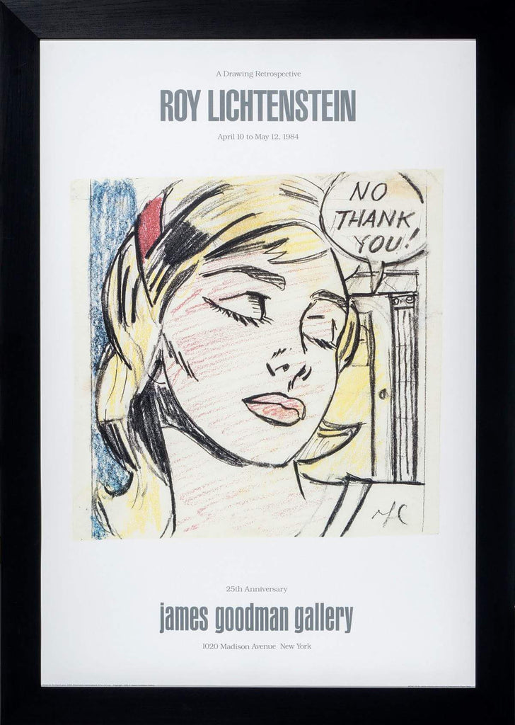 No Thank you by Roy Liechtenstein (Framed Print)
