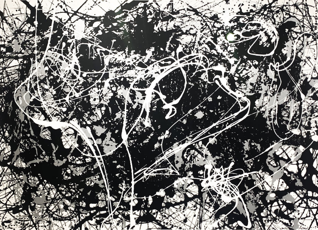 Lithography without Frame Black silver by Jackson Pollock