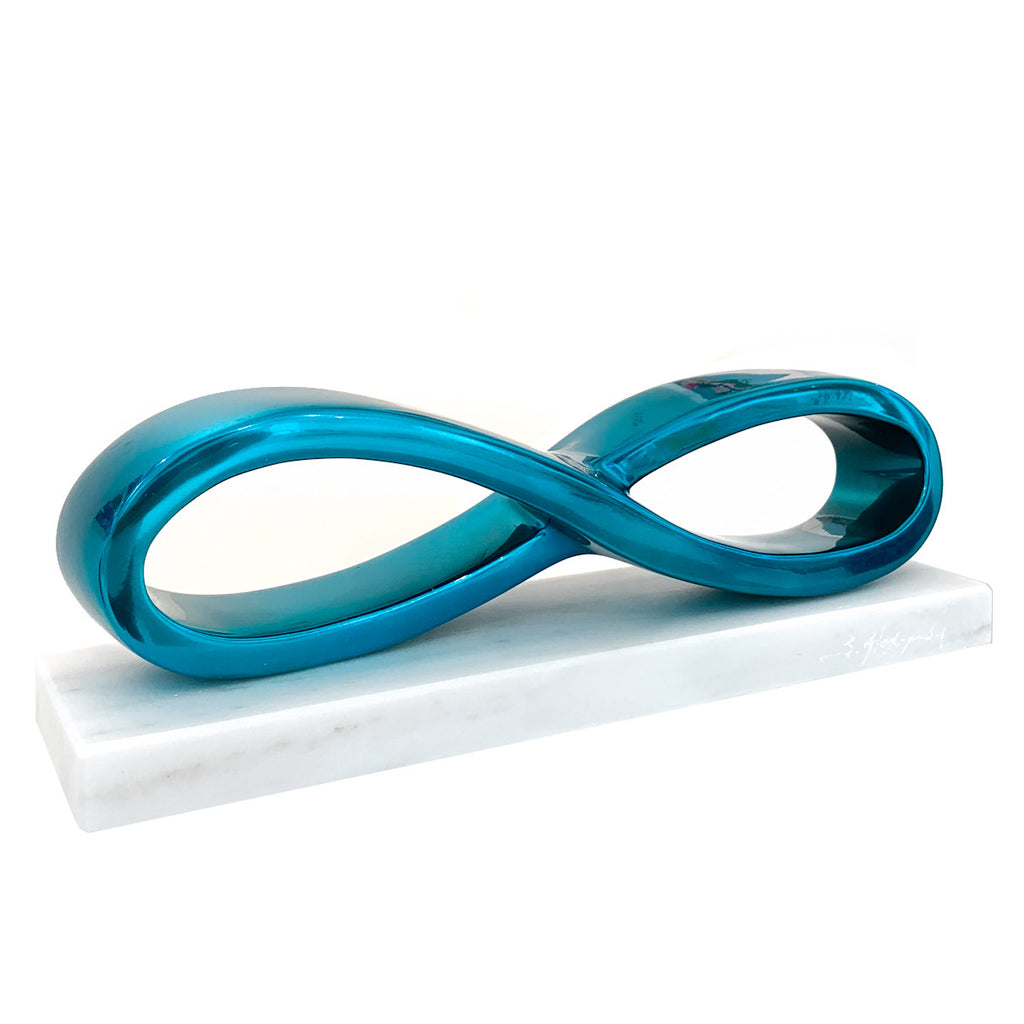 Metallic sculpture Infinity by Stathis Alexopoulos (Turquoise)
