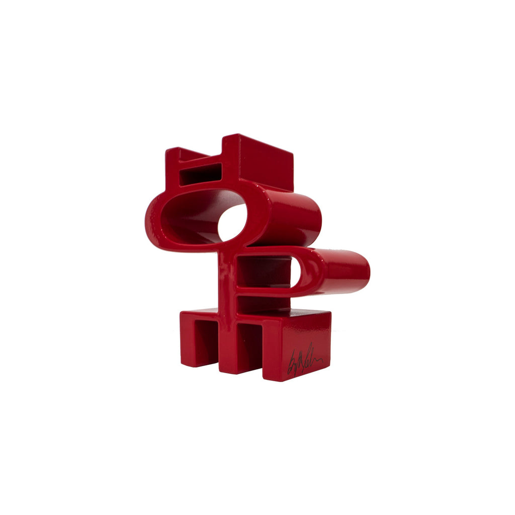 RED HOPE Resin sculpture by Brigitte Polemis