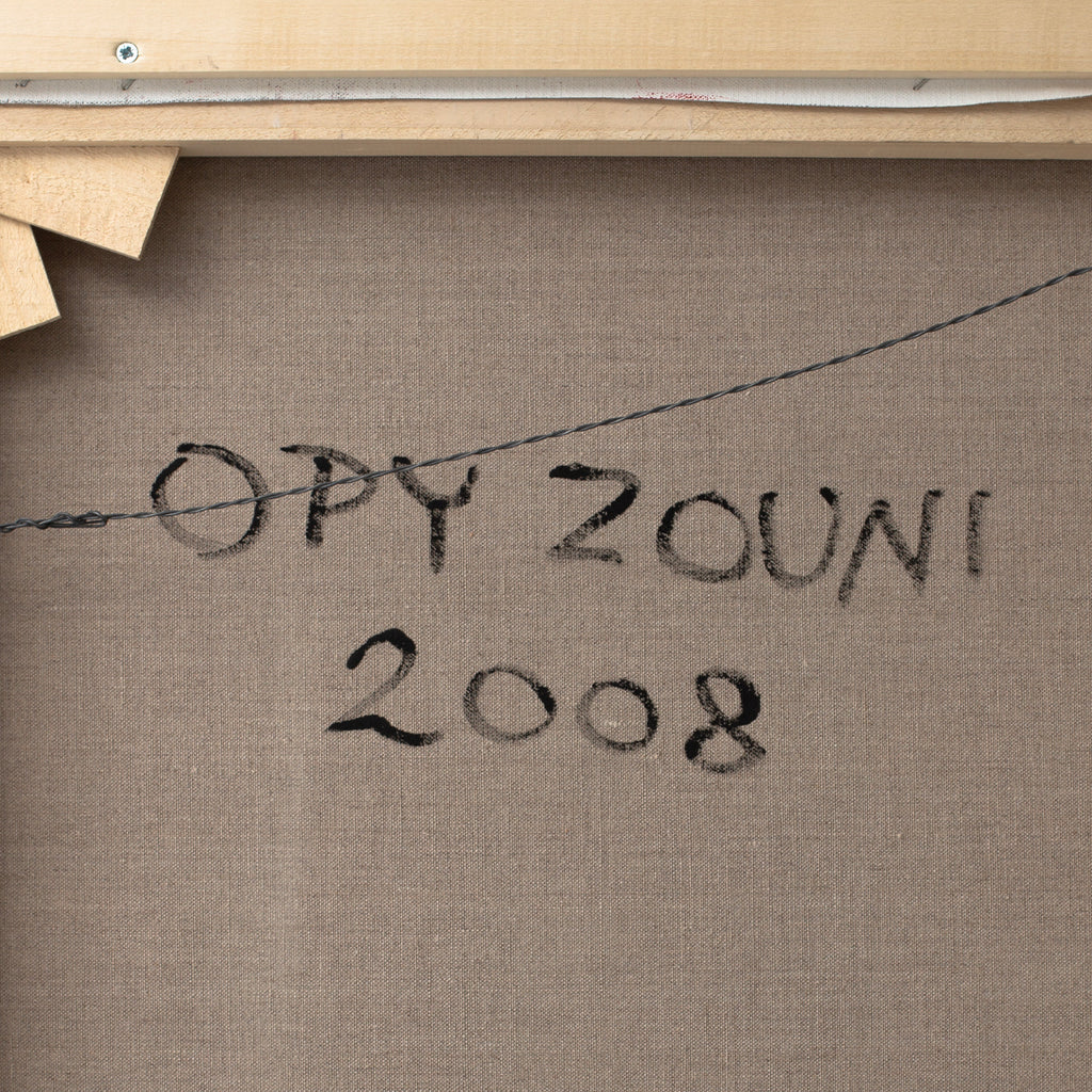 signature on back of canvas by Opy Zouni