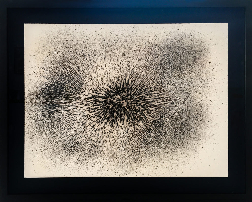 Iron Filings on paper by Takis (Vassilakis)